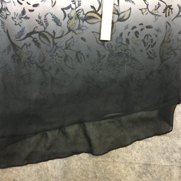 Lane Bryant Dress 14 16 Cocktail Watercolor Floral Ombre Midi Asymmetric Black - Picture 7 of 15